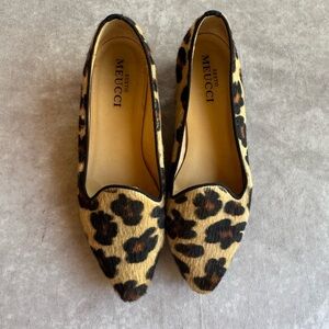 Sesto Meucci Brown and Black Flats Sleek Slip-On Design